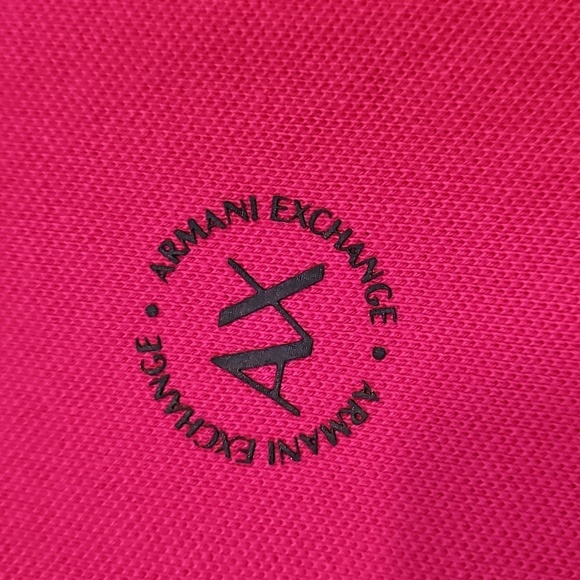 Armani Exchange Womens XL Polo Shirt Hot pink Logo Casual Golf Logo Top NWT - Picture 2 of 4